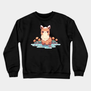 Kawaii - Happy River Llama Crewneck Sweatshirt